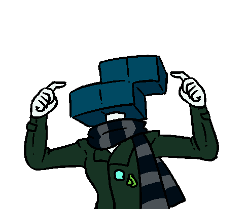 a figure with a tetris piece for a head that keeps swapping between all varieties